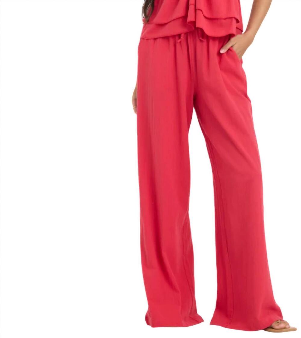 NEW OCEAN DRIVE wide leg pants in red